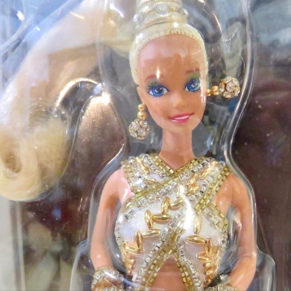 NRFB Bob Mackie Gold Barbie Doll Display Case Collectible NIB - Picture 2 of 6